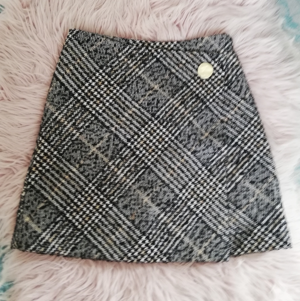 Plaid Wool Skirt